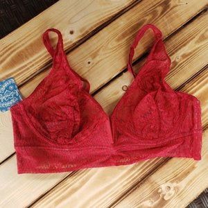 (M) Free People Tameeka Red Lace Bra